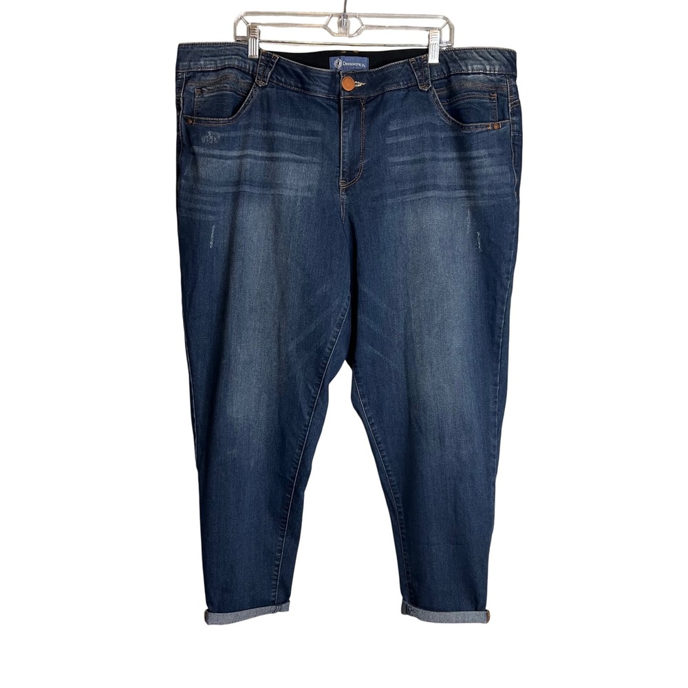 Democracy Ab Solution Ankle Skimmer Jeans Plus Sz 24W Crop Denim Slim Skinny NEW